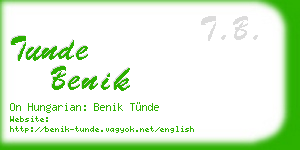 tunde benik business card